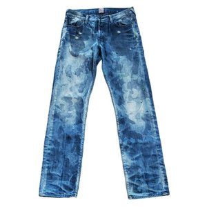PRPS Men's Barracuda Couture Washed Denim Jeans Size 30 Style E75P114X Distress